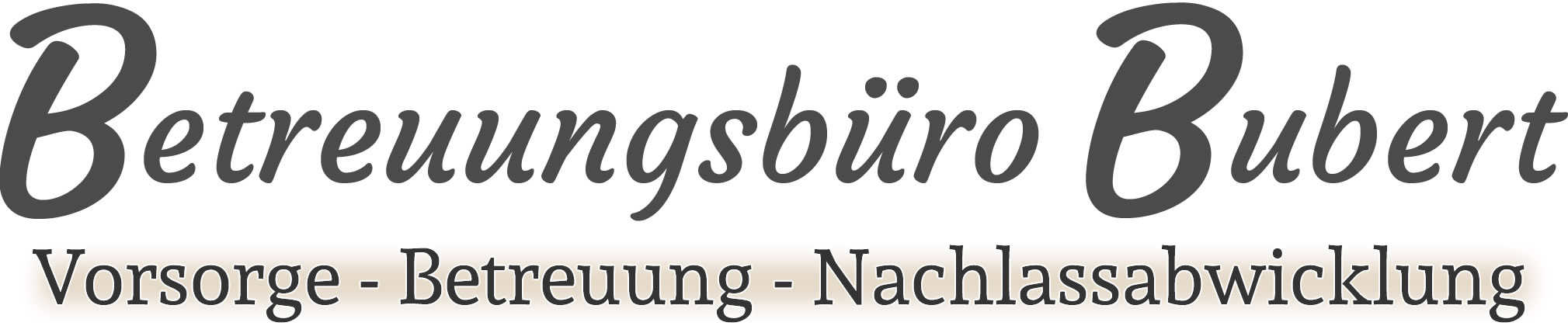Logo Betreuungsbüro Bubert mit Leistungsübersicht