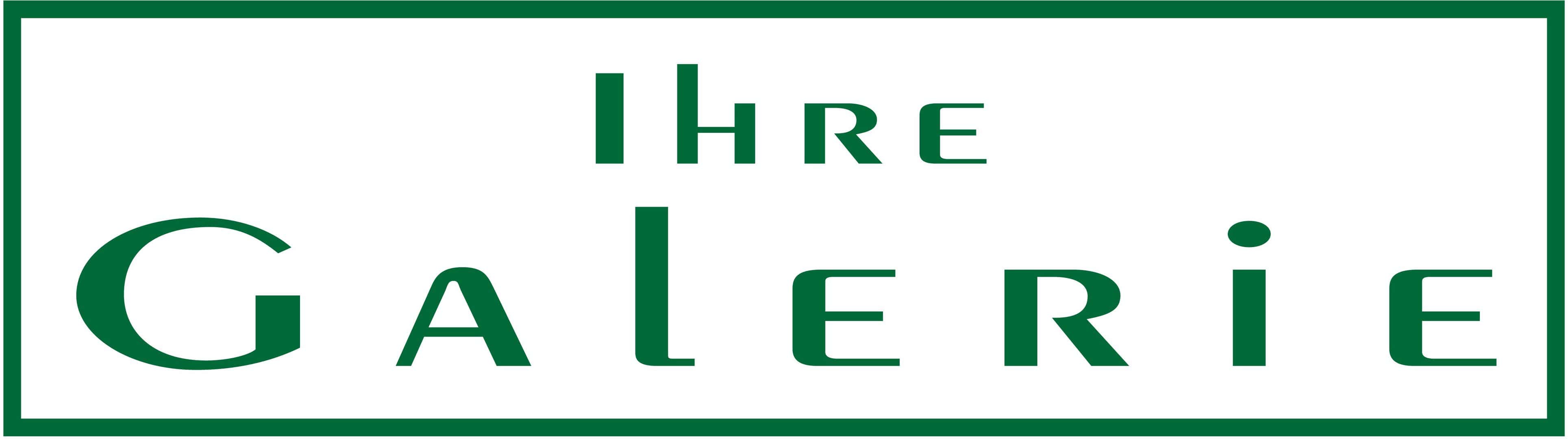 Grünes Logo mit Schriftzug IHRE GALERIE