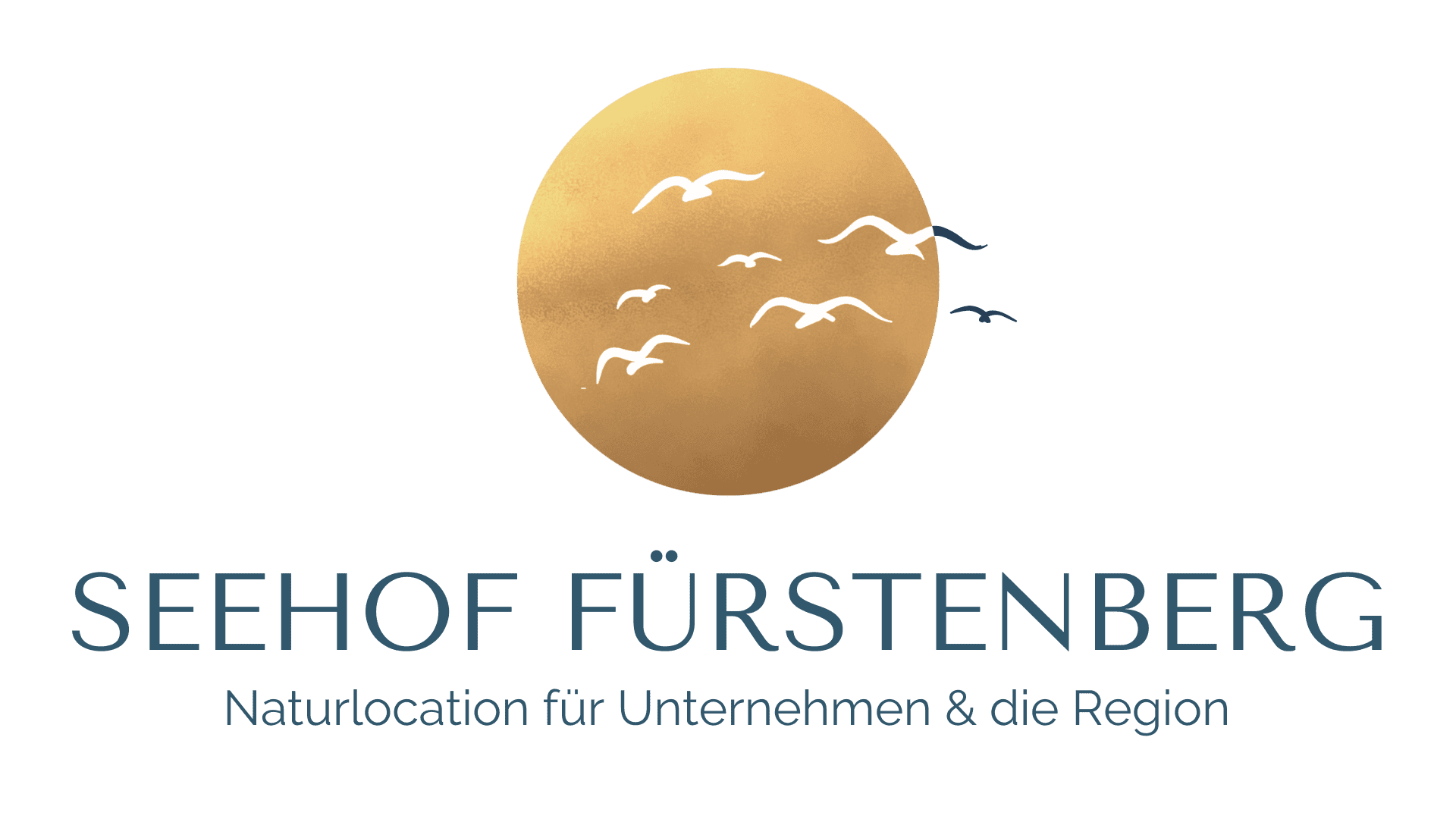 Logo Seehof Fürstenberg mit Sonne und Vögeln